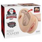 Beiger silikon squeeze stroker mit realistischem vagina pussy und innenliegendem pleasure tunnel, 18 cm lang