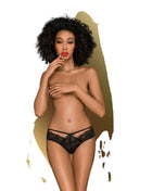 Schwarzer spitzen bikini slip mit zentraler schleife in größe l/xl von penthouse adore me panties