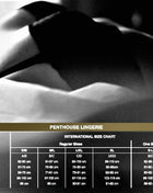 Penthouse catch me panties schwarz s/m größentabelle mit busten, unterbrust, taille, hüfte und schrittlänge