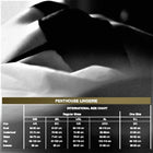 Penthouse catch me panties schwarz s/m größentabelle mit busten, unterbrust, taille, hüfte und schrittlänge