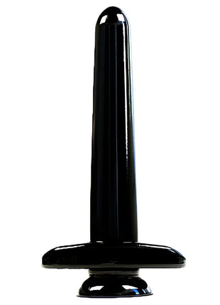 Schwarzer glänzender kunststoff analplug mit abgerundetem spitz und breiter basis von perfect fit brand the boner