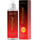 Rote verlaufflasche pherostrong massageöl mit silberpumpe und passender roter box 100 ml limitierte auflage für frauen