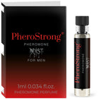 Pherostrong pheromone parfum beast für männer 1 ml mit schwarzem und rotem gradientkarton und klarem glasflakon