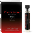 Pherostrong pheromone parfum beast für männer 1 ml mit schwarzem und rotem gradientkarton und klarem glasflakon
