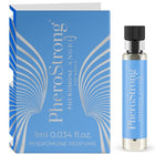 Blauer pherostrong pheromone parfumflakon mit silberner flügelverzierung und schwarzem deckel 1 ml für frauen