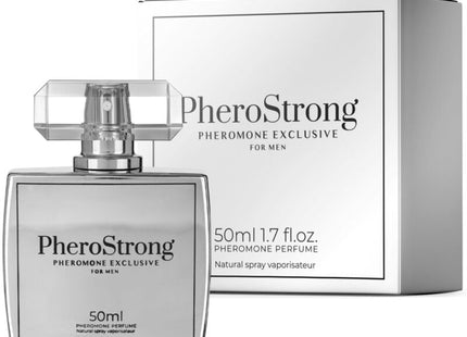 Silberne rechteckige pherostrong pheromone parfumflasche mit facettenkristallverschluss und passender box für männer