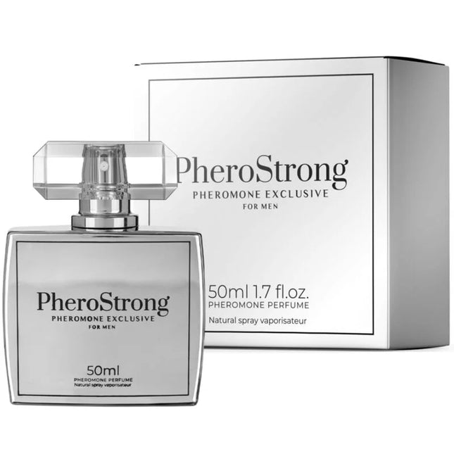 Silberne rechteckige pherostrong pheromone parfumflasche mit facettenkristallverschluss und passender box für männer