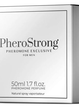 Silberne rechteckige box für pherostrong pheromon parfüm exklusiv für männer 50 ml