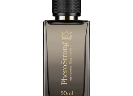 Dunkelgraue rechteckige glasflasche pherostrong pheromonparfüm könig für männer 50 ml
