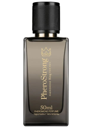Dunkelgraue rechteckige glasflasche pherostrong pheromonparfüm könig für männer 50 ml