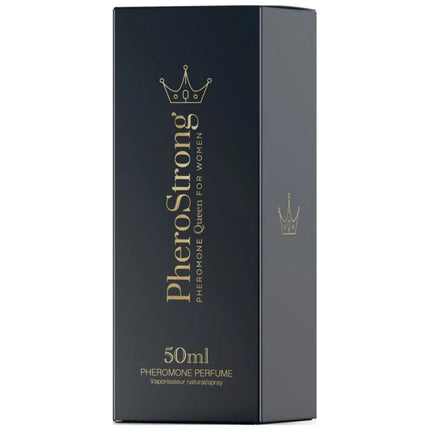 Schwarze rechteckige pherostrong pheromon parfum königin für frau 50 ml mit goldener kronenprägung