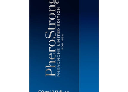 Deep blue rectangular box of pherostrong pheromone parfum limited edition für männer 50 ml