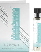 Pherostrong pheromon parfum nur für frauen 1 ml in transparenter glasflasche mit schwarzem geriffeltem deckel und minimalistischem etikett