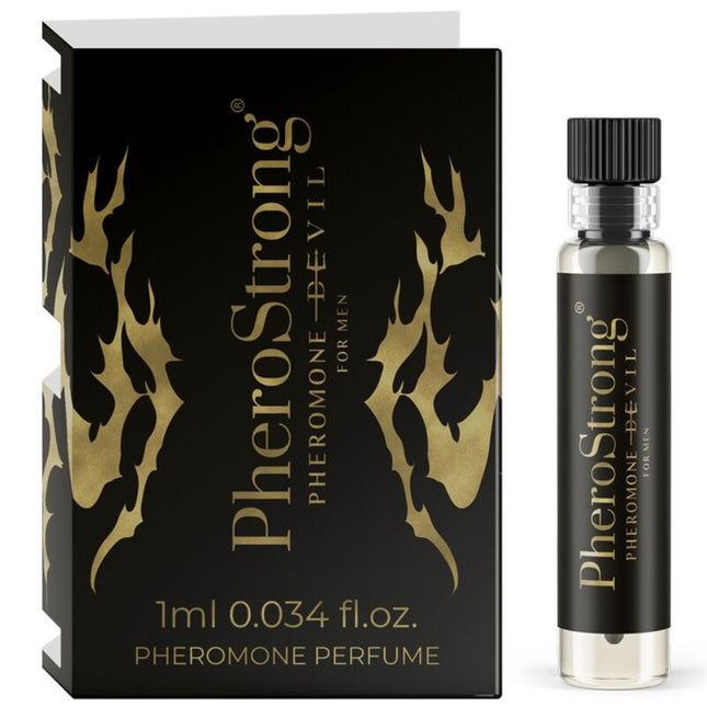 Black und gold pherostrong pheromone parfumflasche mit schwarzem deckel 1 ml teufel für männer