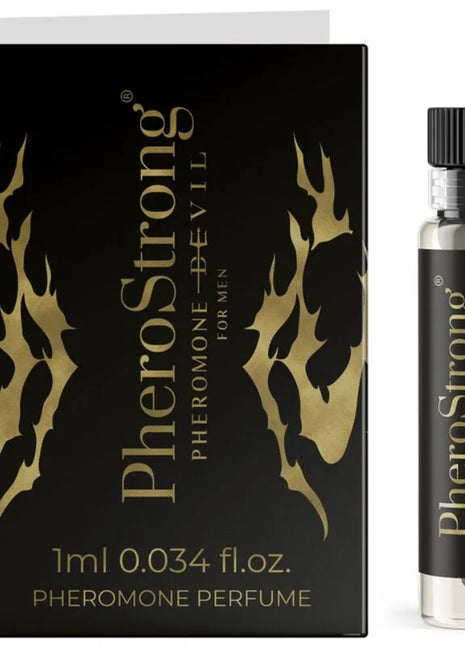 Black und gold pherostrong pheromone parfumflasche mit schwarzem deckel 1 ml teufel für männer