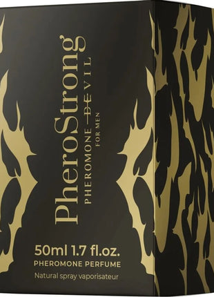 Schwarze und goldene flammenmuster box für pherostrong pheromon parfum teufel für männer 50 ml