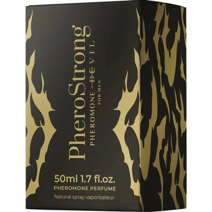 Schwarze und goldene flammenmuster box für pherostrong pheromon parfum teufel für männer 50 ml