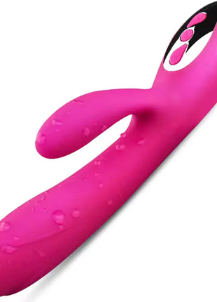 Vibranter pinker silikon vibrator in kaninform mit drei steuerknöpfen im fuchsia flexi vibe design für wärme und vibration