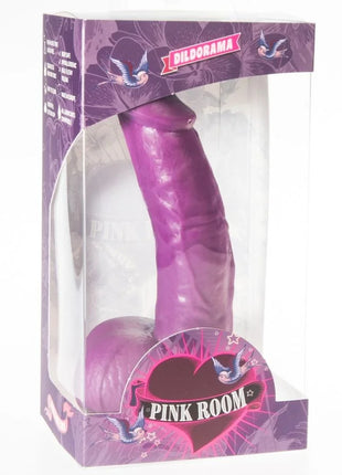 Lila silikon dildo 16 cm in pink room verpackung von pink room namens connor realistischer dildo