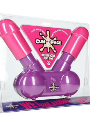 Pink und lila doppelpump penisspiel in klarer plastikverpackung play wiv me cum face party spiel