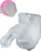 Klare, durchsichtige plastik eislugenform play wiv me mit glattem finish und konturen eines großen penis