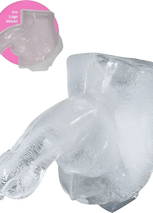 Klare, durchsichtige plastik eislugenform play wiv me mit glattem finish und konturen eines großen penis