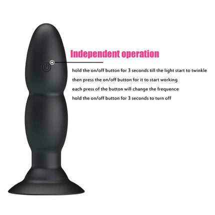 PLUG VIBRATOR UND ROTATION - MIT FERNBEDIENUNG - Analplug