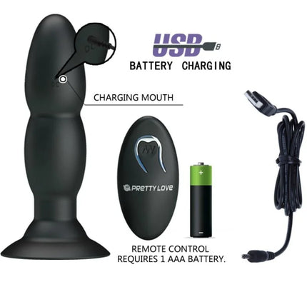PLUG VIBRATOR UND ROTATION - MIT FERNBEDIENUNG - Analplug