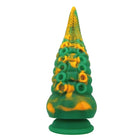 Grüner und gelber silikonweihnachtsbaum-pipe mit honigwabenmuster aus der power monsters abyssal colossus bicolor fantasy serie
