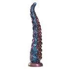 Eine power monsters abyssal tentacle tricolor silikon dildo skulptur mit gradient in blau und lila und saugnäpfen