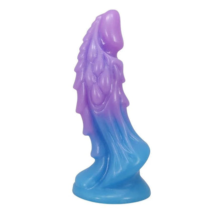 Power monsters atlanteans realistischer dildo mit saugnapf in blau und lila aus silikon mit schuppenstruktur