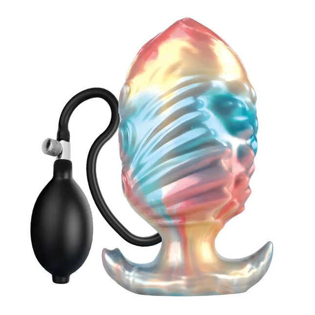 Power monsters ebon leviathan 18 cm transparenter silikon analplug mit schwarzer pumpe und schlauch
