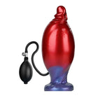 Power monsters shadow behemoth aufblasbares dildo in rot blau verlauf aus hochwertigem silikon mit schwarzer pumpe