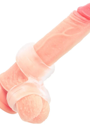 Pink silikon doppel-penisring mit klaren transparenten ringen für super flexible und widerstandsfähige anwendung