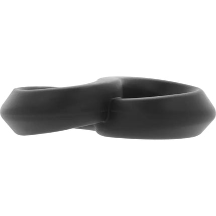 Schwarzer silikon fingertrainer powering pr12 mit glattem, abgerundetem design für penis- und hodenringgebrauch