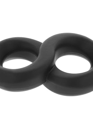 Schwarzes silikon unendlichkeitsring set powering super flexibler und widerstandsfähiger penis- und hoderring pr12