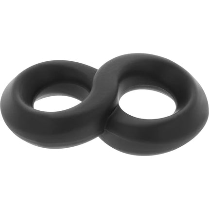 Schwarzes silikon unendlichkeitsring set powering super flexibler und widerstandsfähiger penis- und hoderring pr12