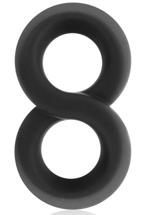 Schwarzer silikon penisse und hodenring in achtform super flexibel und widerstandsfähig model pr12