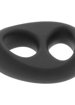 Black silikon zweilochring powering super flexibler und widerstandsfaehiger penis- und hodenring pr13 schwarz