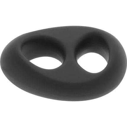 Black silikon zweilochring powering super flexibler und widerstandsfaehiger penis- und hodenring pr13 schwarz
