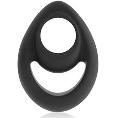 Schwarzer silikon penis- und hodenring pr14 powering mit tropfenform und zentralem loch, super flexibel und widerstandsfähig