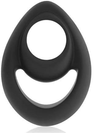 Schwarzer silikon penis- und hodenring pr14 powering mit tropfenform und zentralem loch, super flexibel und widerstandsfähig