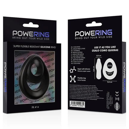Schwarzer silikon penis und hodenring powering pr14 mit super flexiblem und widerstandsfähigem design