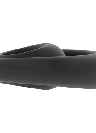 Schwarzer silikonring powering pr14 mit glatter, runder form, super flexibel und widerstandsfähig für penis und hoden
