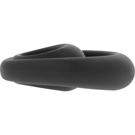 Schwarzer silikonring powering pr14 mit glatter, runder form, super flexibel und widerstandsfähig für penis und hoden