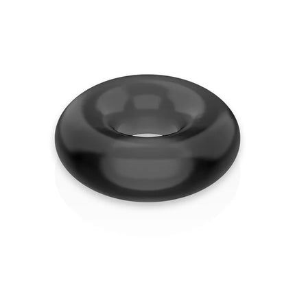 Schwarzer, glänzender silikon-penisring in donutsform 3,5 cm super flexibel und widerstandsfähig powering