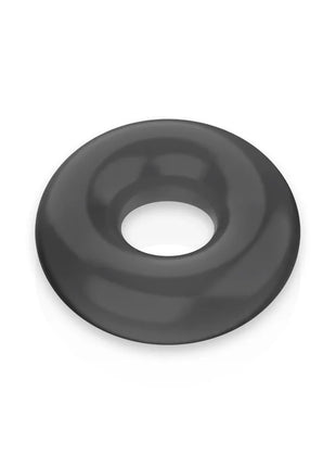 Schwarzer, glänzender penile ring aus flexiblem gummi für hohe widerstandsfähigkeit und komfort