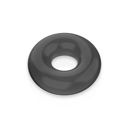 Schwarzer, glänzender penile ring aus flexiblem gummi für hohe widerstandsfähigkeit und komfort