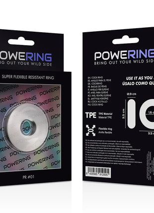 POWERING - SUPER FLEXIBLER UND WIDERSTANDSFÄHIGER PENISRING 3,5 CM KLAR - Penisring ohne Vibration