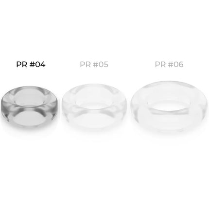 Drei klare transparente silikon penisringe powering pr04 pr05 und pr06 super flexibel und widerstandsfähig